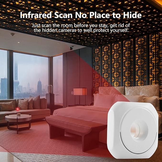 Hidden Camera Detector, Camera Detector White Cameras Detector Device Suitable for Hotel Inspection Privacy Protection Rental Home Check Changing Room Scan Public Space Screening